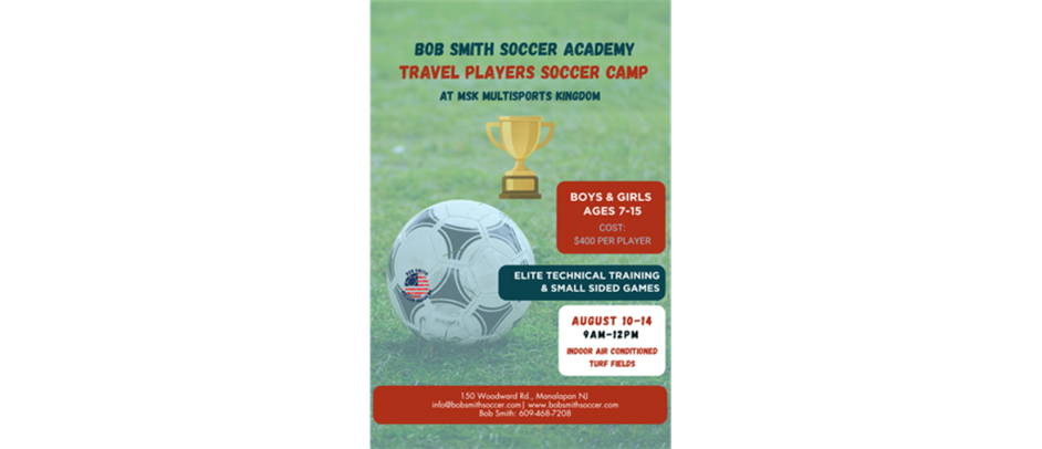 NEW. TRAVEL PLAYER ONLY SOCCER CAMP